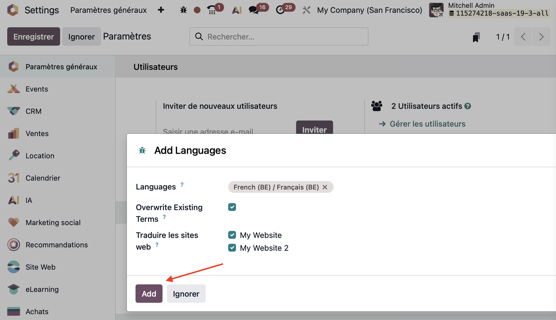 Tuto Odoo 19 intégrateur Belgique Burniaux Consulting